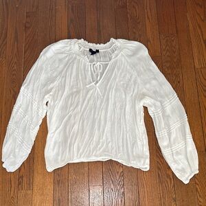 Sanctuary Cream Blouse with Tie Neck